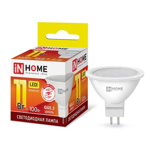 Лампа светодиодная IN HOME LED-JCDR-VC GU5.3 11W 3000К 820Лм 4690612020341