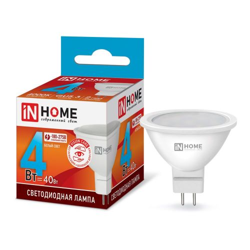 Лампа светодиодная IN HOME LED-JCDR-VC GU5.3 4W 4000К 310Лм 4690612030692