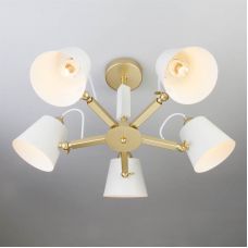 Светильник в стиле лофт с поворотными рожками 70083/5 золото, Eurosvet