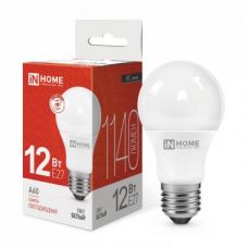 Лампа LED А60, 12W, 4000 К, груша, 1080 лм, Е27, 230 В, VC,    IN HOME