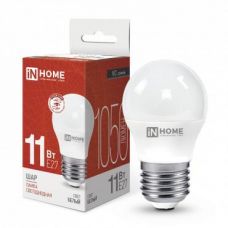 Лампа LED G45, 11W, 4000 К, шарик, 1050 лм, Е27, 230 В, VC, IN HOME