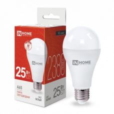 Лампа LED А65, 25W, 4000 К, груша, 2380 лм, Е27, 230 В, VC,    IN HOME