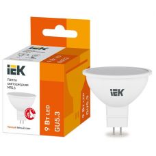 Лампа LED GU5.3 MR16 9Вт 230В 3000К IEK LLE-MR16-9-230-30-GU5