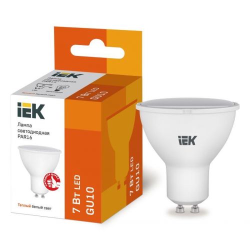 Лампа LED GU10 MR16 7Вт 3000К 230В IEK LLE-PAR16-7-230-30-GU10