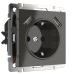 Розетка с заземлением, шторками и USBх2 (серо коричневый WL07 SKGS USBx2 IP20