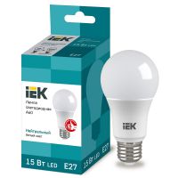 Лампа светодиодная IEK A60 груша 15Вт 4000К E27 230В 1350Лм LLE-A60-15-230-40-E27