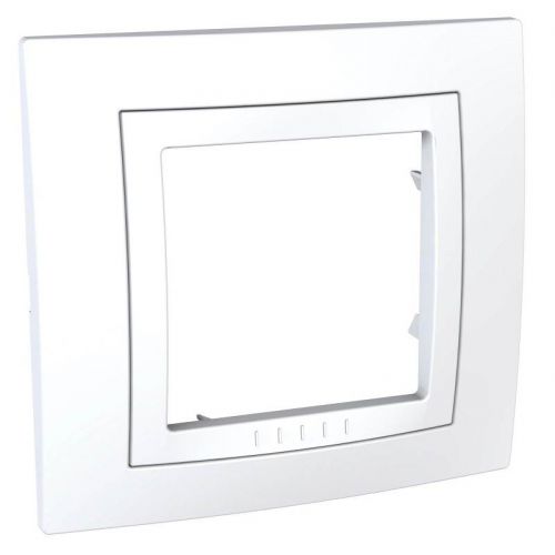 Рамка 1 постовая, с декоративным элементом, белая, UNICA, арт. MGU2.002.18, Schneider Electric