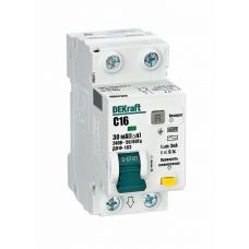 Выключатель автоматический дифференциального тока ДИФ 103 DEKraft 1P+N С 16А 4500А 30мА тип AC SchE 16052DEK