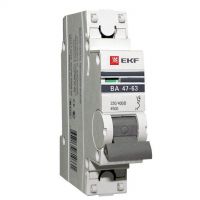 Автоматический выключатель 1P 63А (C) 4,5kA ВА 47-63 EKF PROxima mcb4763-1-63C-pro