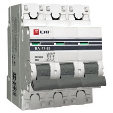 Автоматический выключатель 3P 10А (C) 4,5kA ВА 47 63 EKF PROxima mcb4763 3 10C pro
