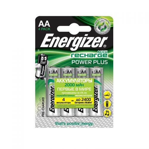 Аккумулятор Energizer AA/HR6, 2000 mAh, уп/4 шт, цена за упаковку