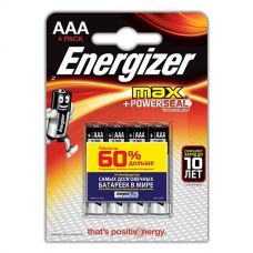 Батарейка Energizer MAX E92 AAA/LR03, уп/4 шт, цена за упаковку