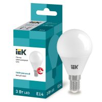 Лампа светодиодная IEK G45 шар 3Вт 4000К E14 230В 270Лм LLE-G45-3-230-40-E14
