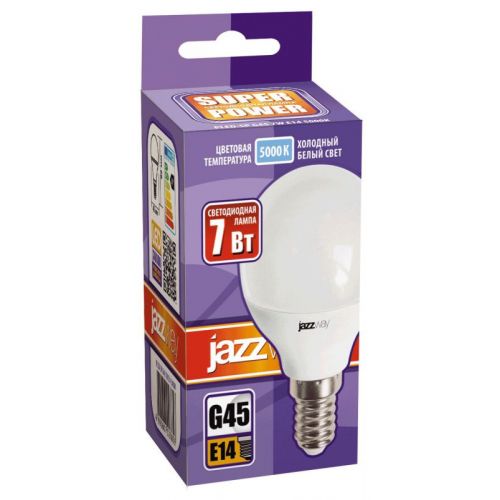 Лампа светодиодная PLED-SP G45 7W E14 5000K шар 1027870-2 JazzWay