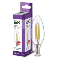 Лампа светодиодная IEK серия 360° C35 свеча 7Вт 4000К E14 230В прозрачная LLF-C35-7-230-40-E14-CL