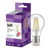 Лампа светодиодная IEK серия 360° A60 шар 9Вт 4000К E27 230В прозрачная LLF-A60-9-230-40-E27-CL