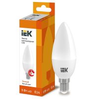 Лампа светодиодная IEK C35 свеча 5Вт 3000К E14 230В 450Лм LLE-C35-5-230-30-E14