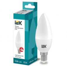 Лампа светодиодная IEK C35 свеча 5Вт 4000К E14 230В 450Лм LLE C35 5 230 40 E14