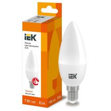 Лампа светодиодная IEK C35 свеча 7Вт 3000К E14 230В 630Лм LLE C35 7 230 30 E14
