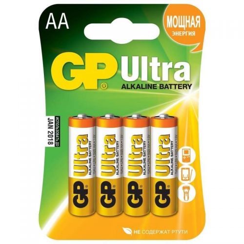 Батарейка GP Ultra AA/LR6,  уп/4 шт, 15AU LR6/316 BL4