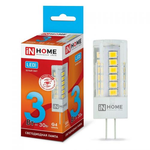 Лампа светодиодная IN HOME LED-JC-VC G4 12V 3W 4000K 270Лм 4690612019796