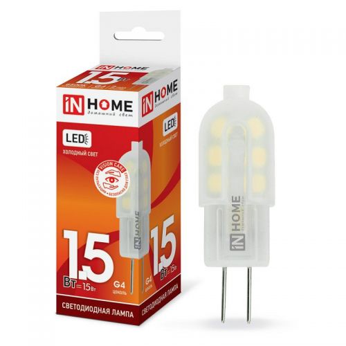 Лампа светодиодная IN HOME LED-JC-VC G4 12V 1.5W 6500K 135Лм 4690612019765