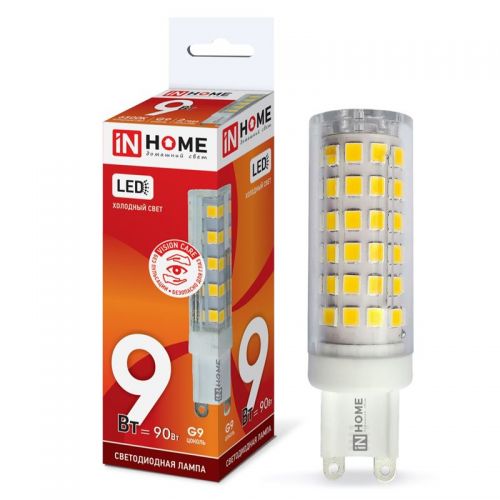 Лампа светодиодная IN HOME LED-JCD-VC G9 230V 9W 4000K 810Лм 4690612019932