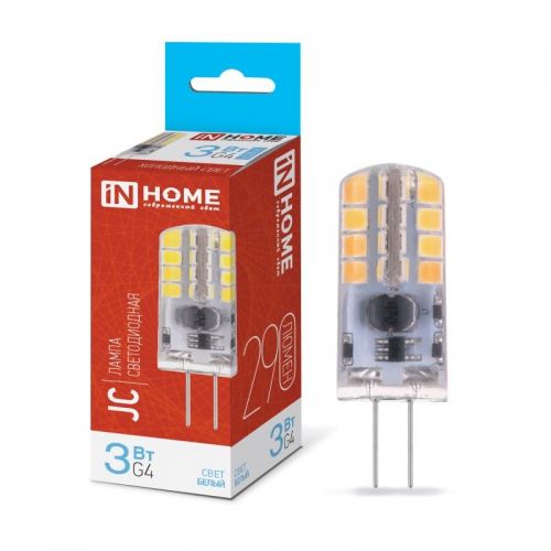 Лампа светодиодная IN HOME LED-JC 3W 12V G4 6500K 290Лм 4690612036045