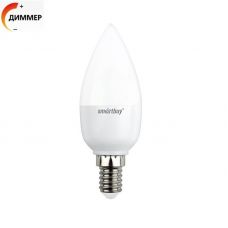 Лампа SBL-C37D-07-40K-E14, 7 Вт, 4000 К, Е14, 550 лм, диммер, матовая, 230 В, Smartbuy