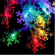 Гирлянда НИТЬ RGB Снежинка LED, длина 4 м, маленькие