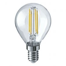 Лампа светодиодная ОНЛАЙТ шар прозрачный E14 G45 10Вт 4000К 1000Лм, код OLL-F-G45-10-230-4K-E14