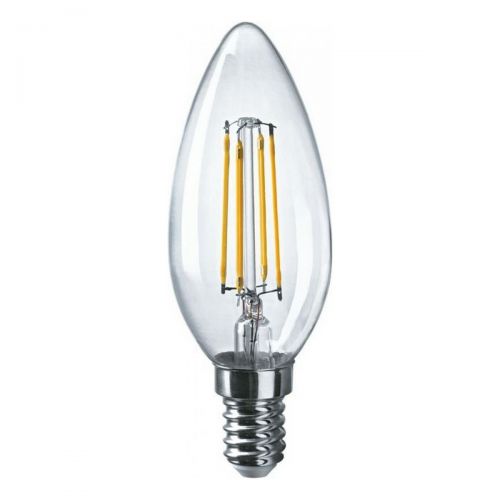 Лампа светодиодная ОНЛАЙТ свеча прозрачная E14 C35 10Вт 2700К 1000Лм, код OLL-F-C35-10-230-2.7K-E14