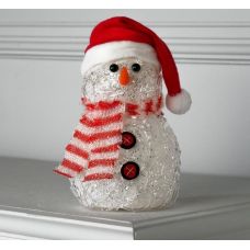 Игрушка Снеговик из акрила, размеры 11х13 см, (LR44*3 шт. в компл.), 1 LED, RGB, БЕЛЫЙ, 2315181