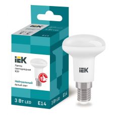 Лампа светодиодная IEK R39 3W 4000К грибок E14 LLE R39 3 230 40 E14