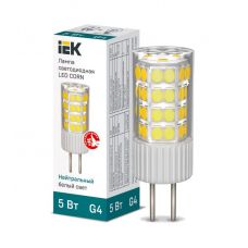 Лампа светодиодная IEK G4 капсула 5Вт 230В 4000К керамика LLE Corn 5 230 40 G4