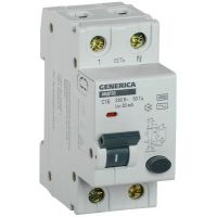 Выключатель автоматический дифференциального тока АВДТ32 1п+N C 16А 30мА, AC, 6кА, IEK GENERICA