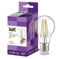 Лампа светодиодная IEK серия 360° A60 шар 11Вт 3000К E27 230В прозрачная LLF-A60-11-230-30-E27-CL