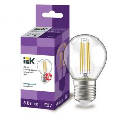 Лампа светодиодная IEK серия 360° G45 шар 5Вт 4000К E27 230В прозрачная LLF-G45-5-230-40-E27-CL