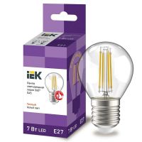 Лампа светодиодная IEK серия 360° G45 шар 7Вт 3000К E27 230В прозрачная LLF-G45-7-230-30-E27-CL