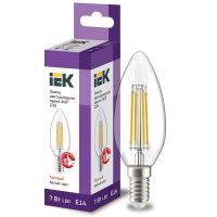 Лампа светодиодная IEK серия 360° C35 свеча 7Вт 3000К E14 230В прозрачная LLF-C35-7-230-30-E14-CL