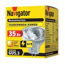 Лампа галогенная Navigator 12В 35Вт GU5.3, код 94203