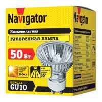 Лампа галогенная Navigator 230В 50Вт GU10, код 94208