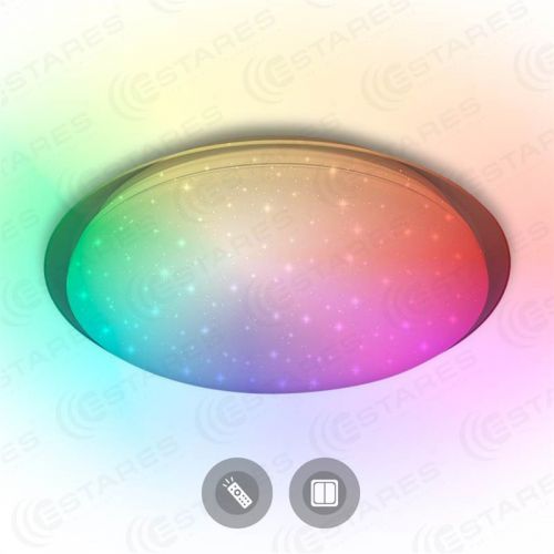 Светильник потолочный SATURN, 60 Вт, круг, R 470 SHINY, RGB с кантом, ESTARES