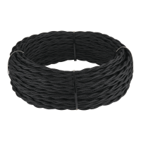 Ретро кабель витой 2х1,5 (черный) 20 м (под заказ) W6452208