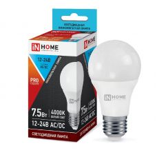 Лампа низковольтная IN HOME LED-МО-PRO 7.5W 12-24В Е27 600Лм 4000К 4690612031545