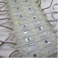 Модуль светодиодный линзованный 3 LED, SMD 2835, 6500 К, IP65, 1,25 Вт, 12 В, прямоугольной формы, белый холодный