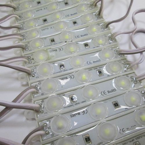 Модуль светодиодный линзованный 3 LED, SMD 2835, 6500 К, IP65, 1,25 Вт, 12 В, прямоугольной формы, белый холодный