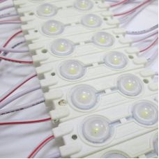 Модуль светодиодный линзованный 2 LED, SMD 2835, 6500 К, IP65, 0,72 Вт, 12 В, прямоугольной формы, белый холодный