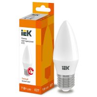 Лампа светодиодная IEK C35 свеча 7Вт 3000К E27 230В 630Лм LLE-C35-7-230-30-E27