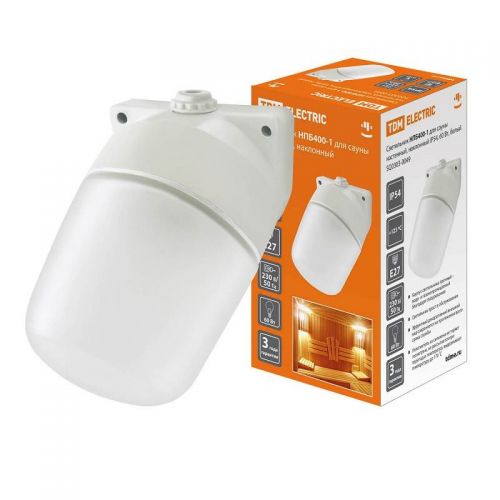 Светильник для бани/сауны НПБ400 1 наклонный белый 60Вт IP54 SQ0303 0049 TDM Electric
